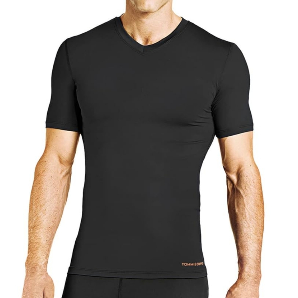 Tommie Copper New Men’s Recovery Compression Shirt Black Size Small V-neck